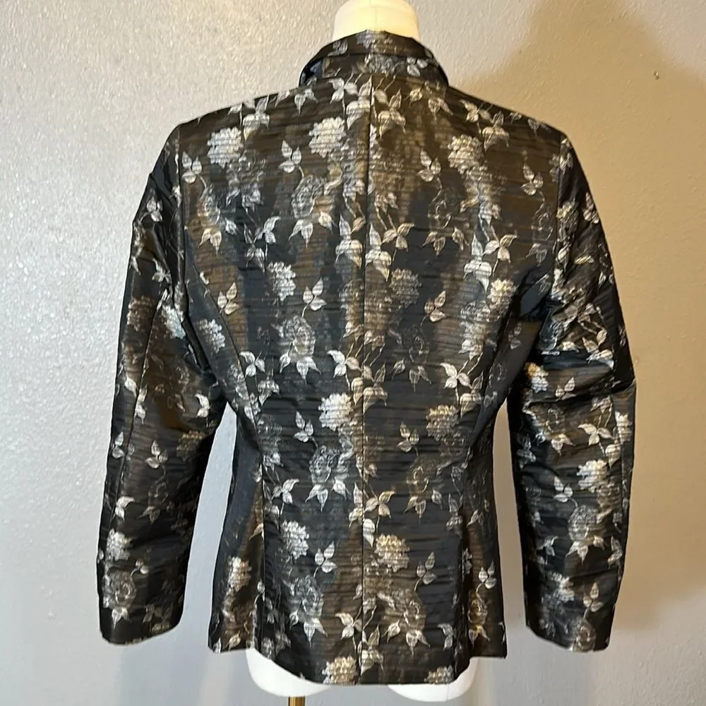 Zanella women’s floral brocade single button jacket/ blazer size 10